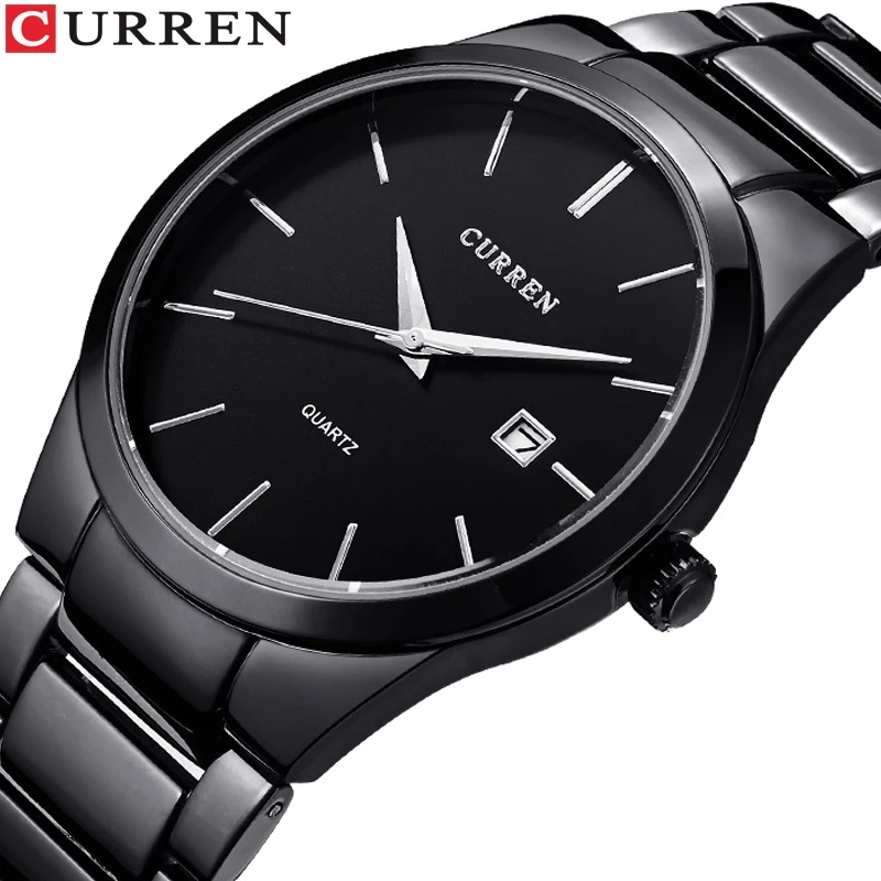 CURREN 商務男士手錶顯示日期不銹鋼防水