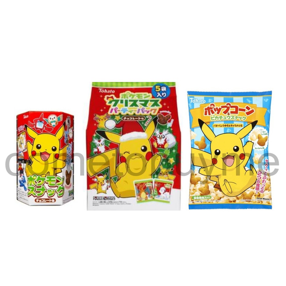 日本東鳩聖誕節巧克力味餅乾派對包神奇寶貝寶貝怪獸皮卡丘巧克力餅乾爆米花小點心餅乾tohato 蝦皮購物