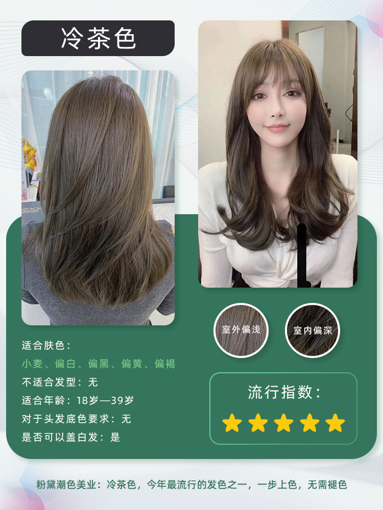黑茶色染髮劑冷茶棕色純植物染髮膏21自己在家染髮流行色女顯白 蝦皮購物