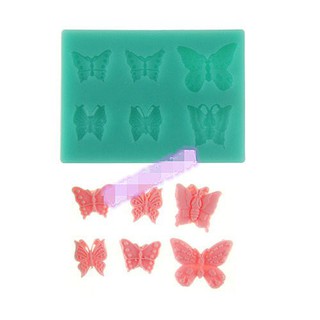 Amy烘焙網：新品翻糖工具 6連蝴蝶液態型矽膠模具 黏土模巧克力造型DIY烘焙 翻糖蛋糕模