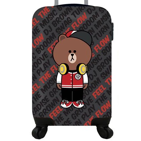超可愛 LINE 熊大造型 黑色 行李箱 20吋(全新)