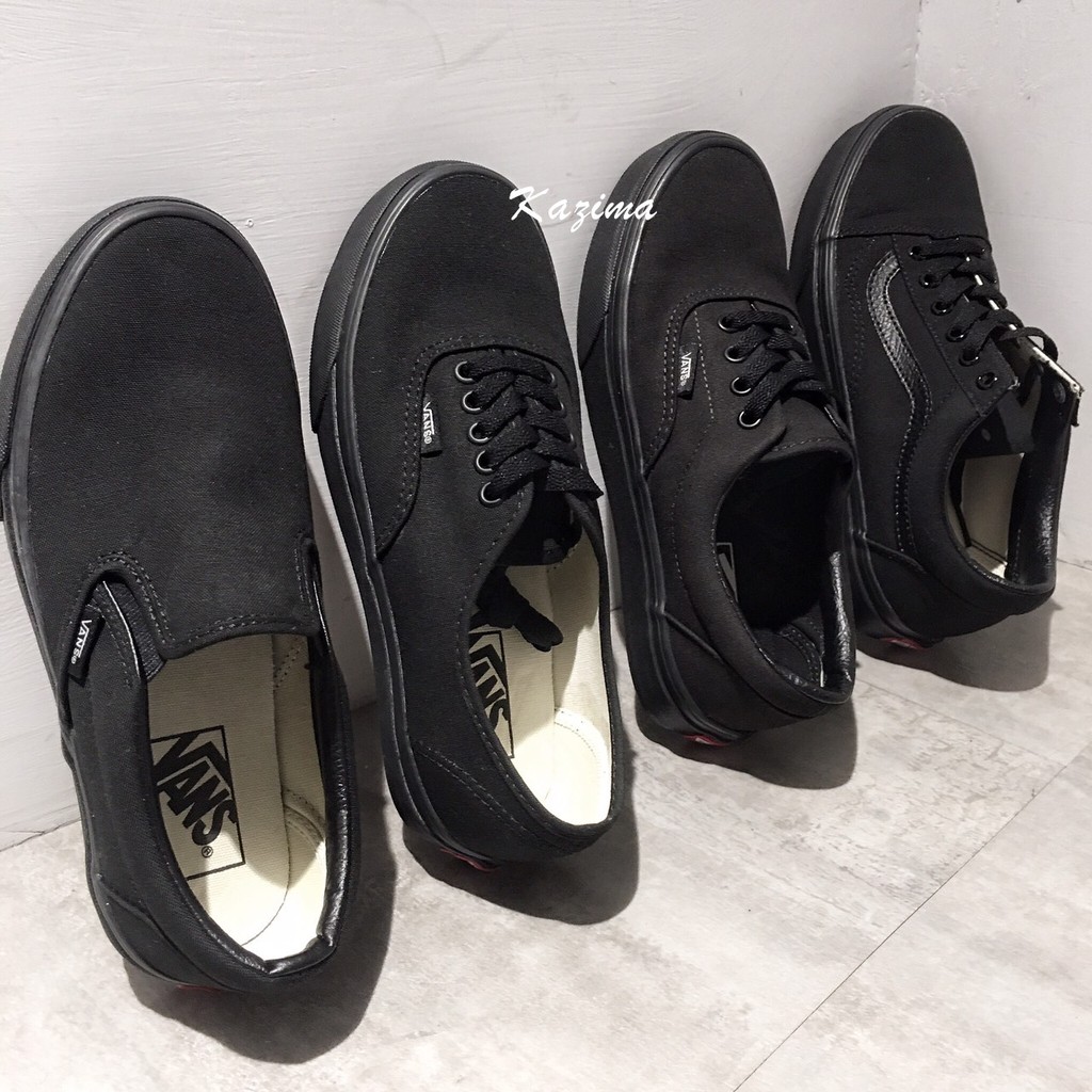 Kazima｜Vans 全黑 基本款 OLD SKOOL AUTHENTIC ERA SLIP-ON 輕量款 SKATE