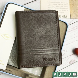 *PUPU屋* Fossil Wilder Flip 真皮 咖啡色 三折 皮夾 短夾 ML4006201 全新 現貨