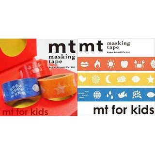 [紙膠帶]MT For Kids系列C款--橘色外盒蘋果太陽／星星小雞／魚 另有B款(有黃斑便宜賣)