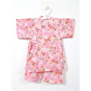 ★UC@JP★褲款 90cm 粉底 彩色櫻花 和風小物 日本製 女 寶寶 兒童 日式和服 浴衣 甚平 攝影