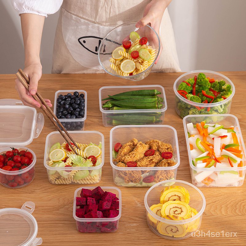 【家居用品】【家居用品】保鮮盒食品級冰箱專用塑料密封盒透明水果盒便當盒蔬菜蔥花保鮮盒