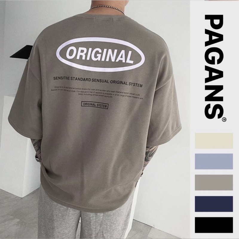 【PAGANS STORE】韓國 ORIGINAL 標語 3M 反光 寬鬆 落肩 短袖 短Tee (5 color)