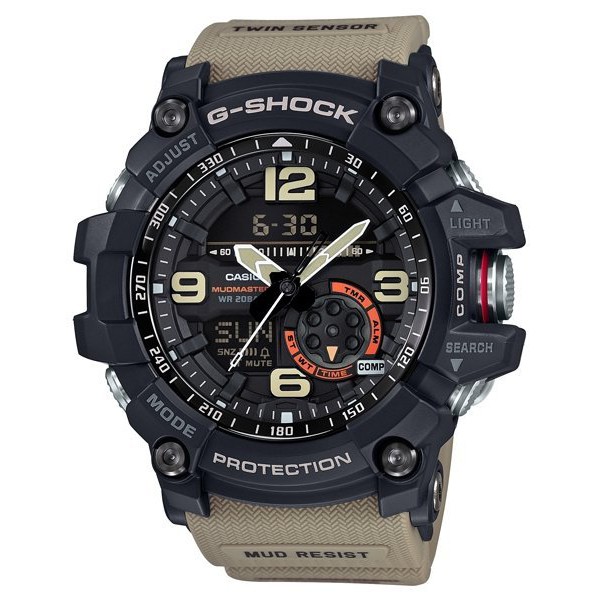 CASIO卡西歐G-SHOCK 全方位防塵泥雙傳感器休閒運動錶(GG-1000-1A5)大地棕/55.3mm