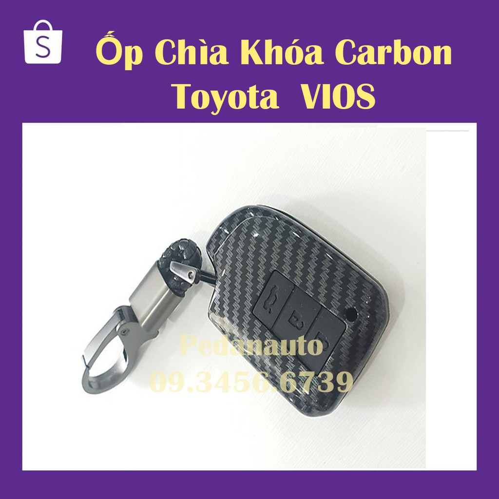 Toyota Vios Yaris 2019 至 2024 碳纖維鑰匙套 - 帶鑰匙扣