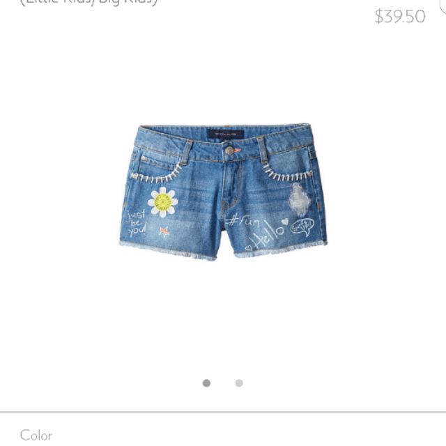 Tommy Hilfiger 可愛小花貼布+彩色鏽線牛仔短褲