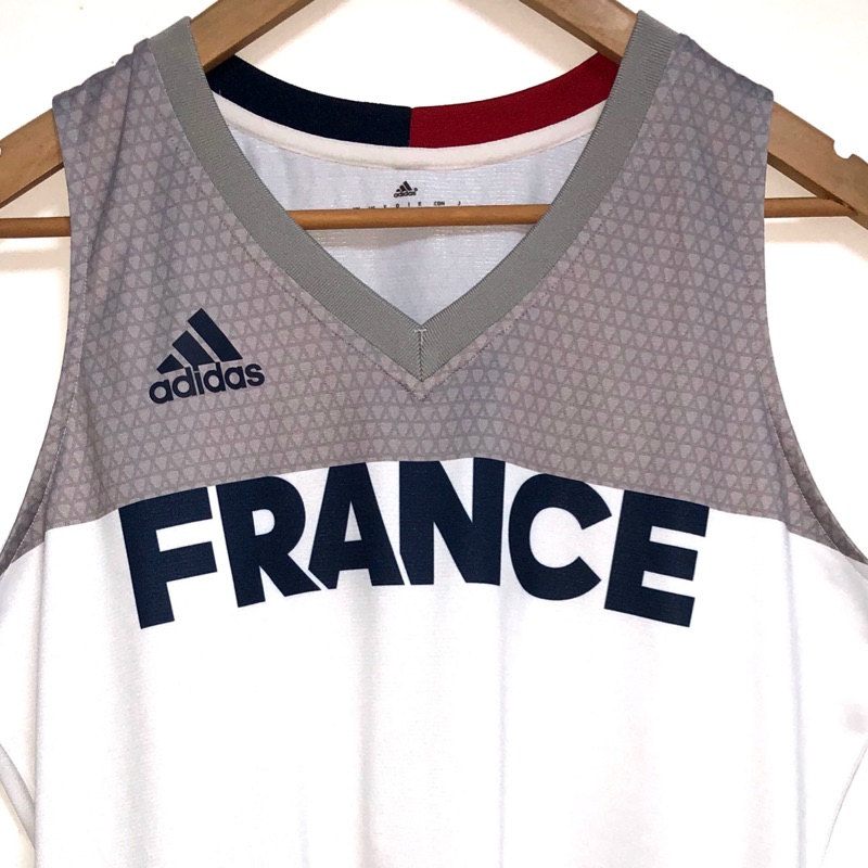 Adidas France 愛迪達 法國隊 白灰 配色 籃球 無袖背心 球衣