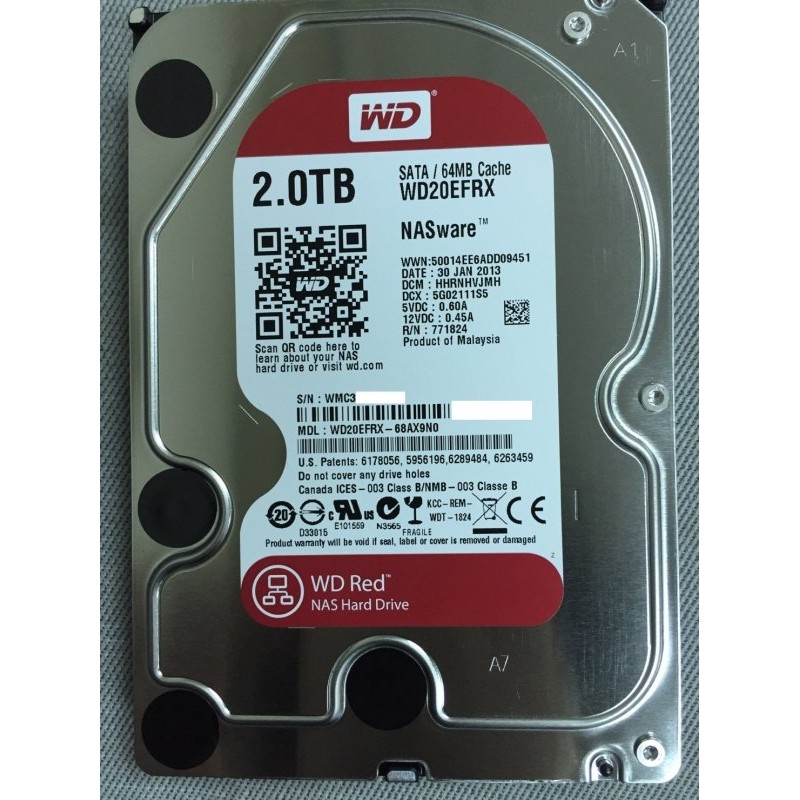 WD RED 3.5吋 2T 2TB硬碟(WD20EFRX-68AX9N0)/ 2.5TB 3TB