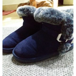＊免運優惠＊韓國購回 兔毛可愛造型雪靴(25.5)