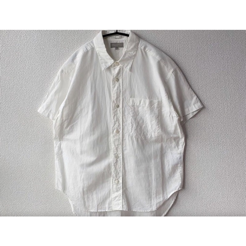 日本製 MARGARET HOWELL 棉麻白襯衫 短板有型適合台灣身型 Size:S