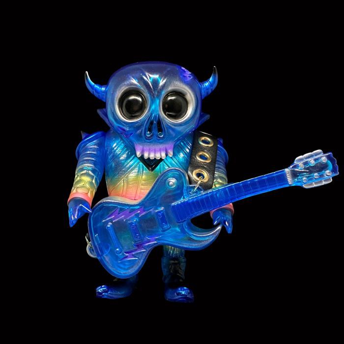 【撒旦玩具 SatanToys】預購 Martin Ontiveros 搖滾骷髏 電吉他手 透藍 軟膠公仔 Sofubi