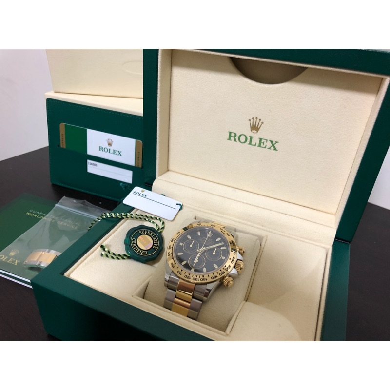 2017/07 ROLEX 勞力士 DAYTONA 116503 半金黑面 香港AD盒單齊全 116500