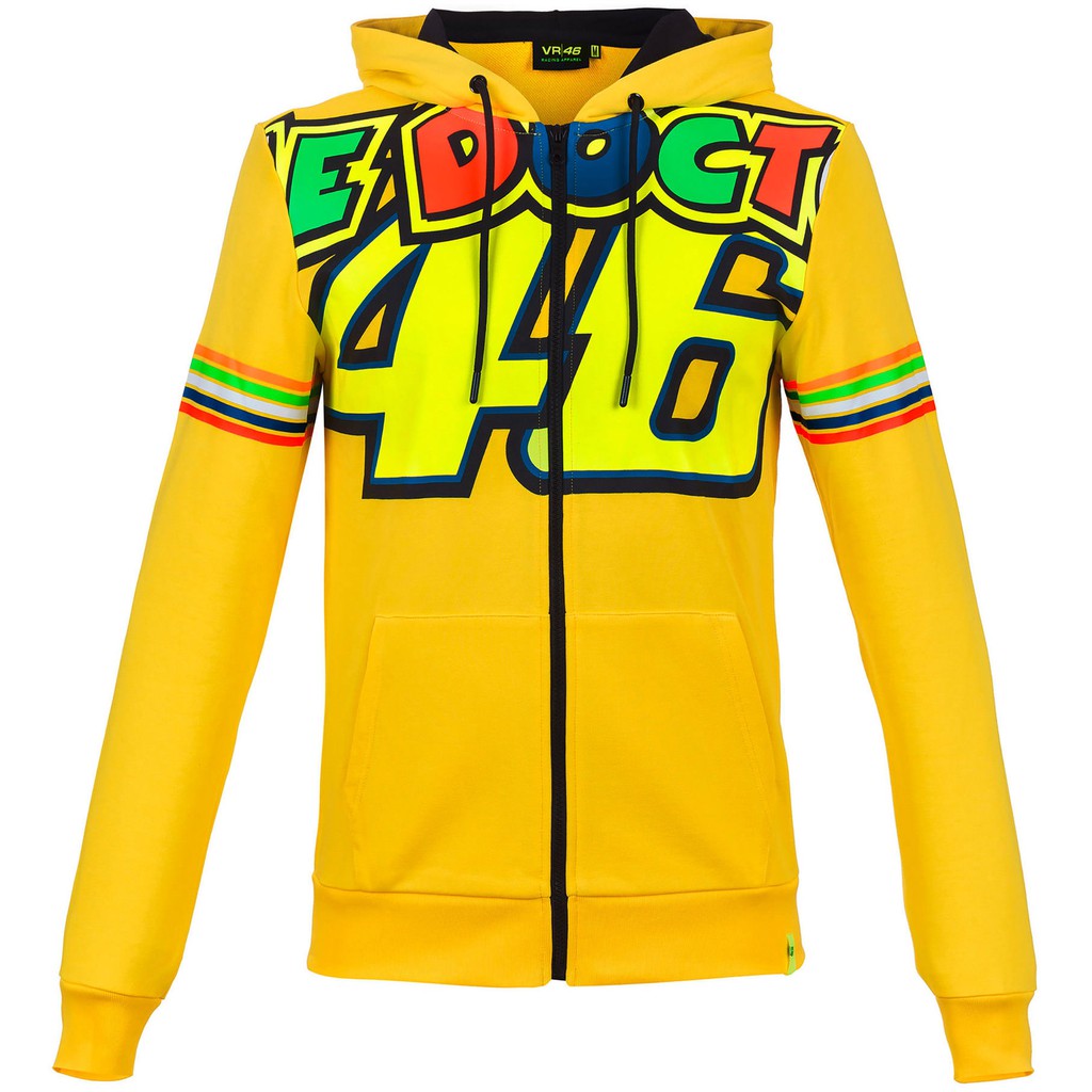 【德國Louis】VR46 連帽外套 黃色山葉Rossi羅西 MotoGP賽車賽事風格長袖拉鍊帽T連帽衫編號500414