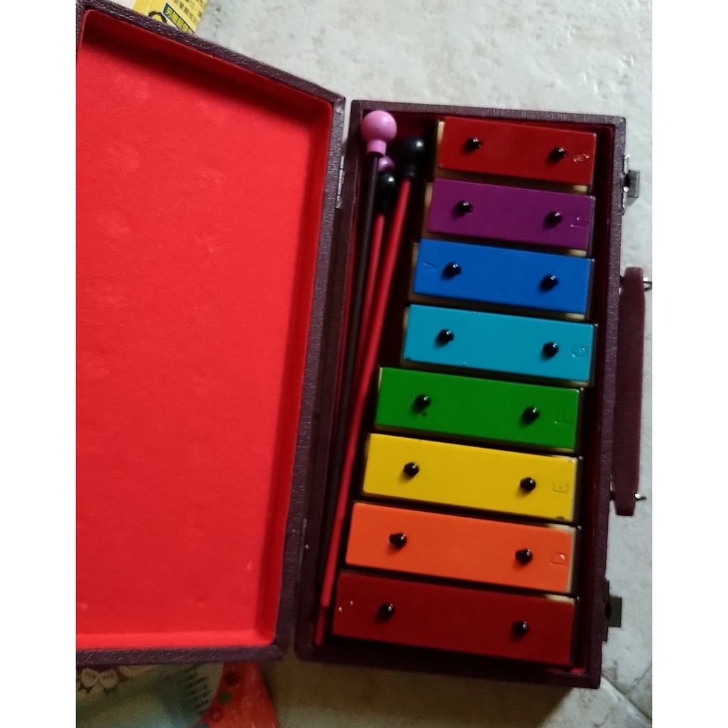 打4折便宜出清 奧福打擊樂器/兒童樂器 台灣製造 8音 彩色音磚(附棒/高級手提木盒/音磚)+字山180（含運）