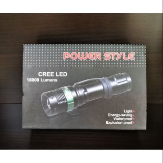 POWER STYLE LED手電筒（附電池＋充電器）