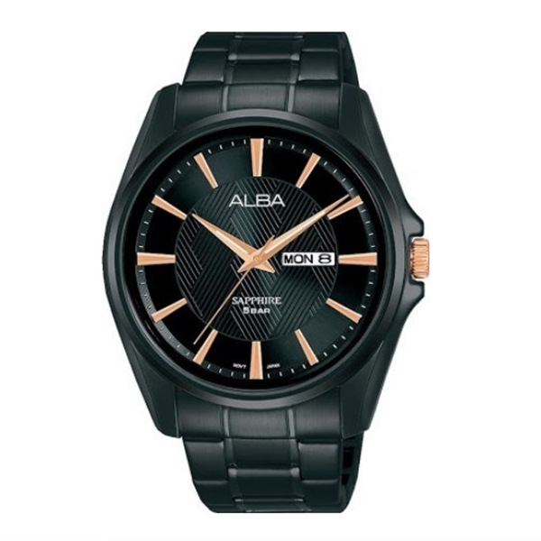 ALBA雅柏 男 黑色時尚石英腕錶 (AJ6093X1) 42mm