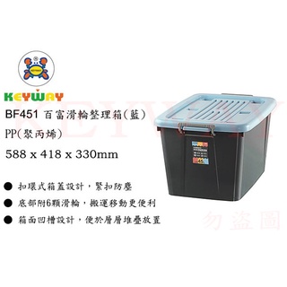 KEYWAY館BF451百富滑輪整理箱45L(藍) 所有商品都有.歡迎詢問