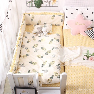 兒童床圍防撞純棉可拆洗全棉嬰兒擋布床上用品套件四季拼接床床圍