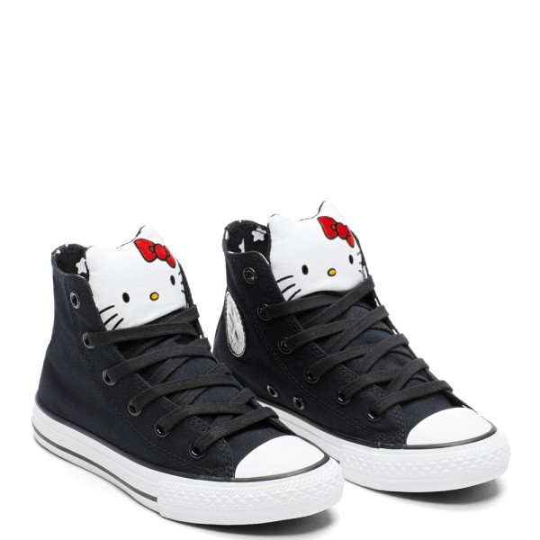 【CHII】韓國代購 Converse x Hello Kitty 聯名款 黑色 帆布鞋 高筒