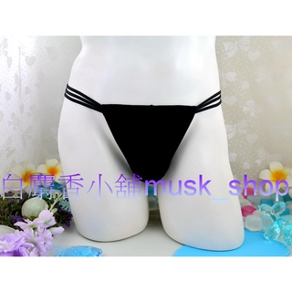 尺寸L,FREE(M~L)-黑色彈性六角網紗三細帶丁字褲-M65＊白麝香小舖＊全新MURENA夢漣娜性感系列男內褲