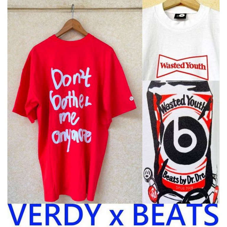 全新VERDY x BEATS耳機WASTED YOUTH塗鴉don't bother me anymore罐頭花短T