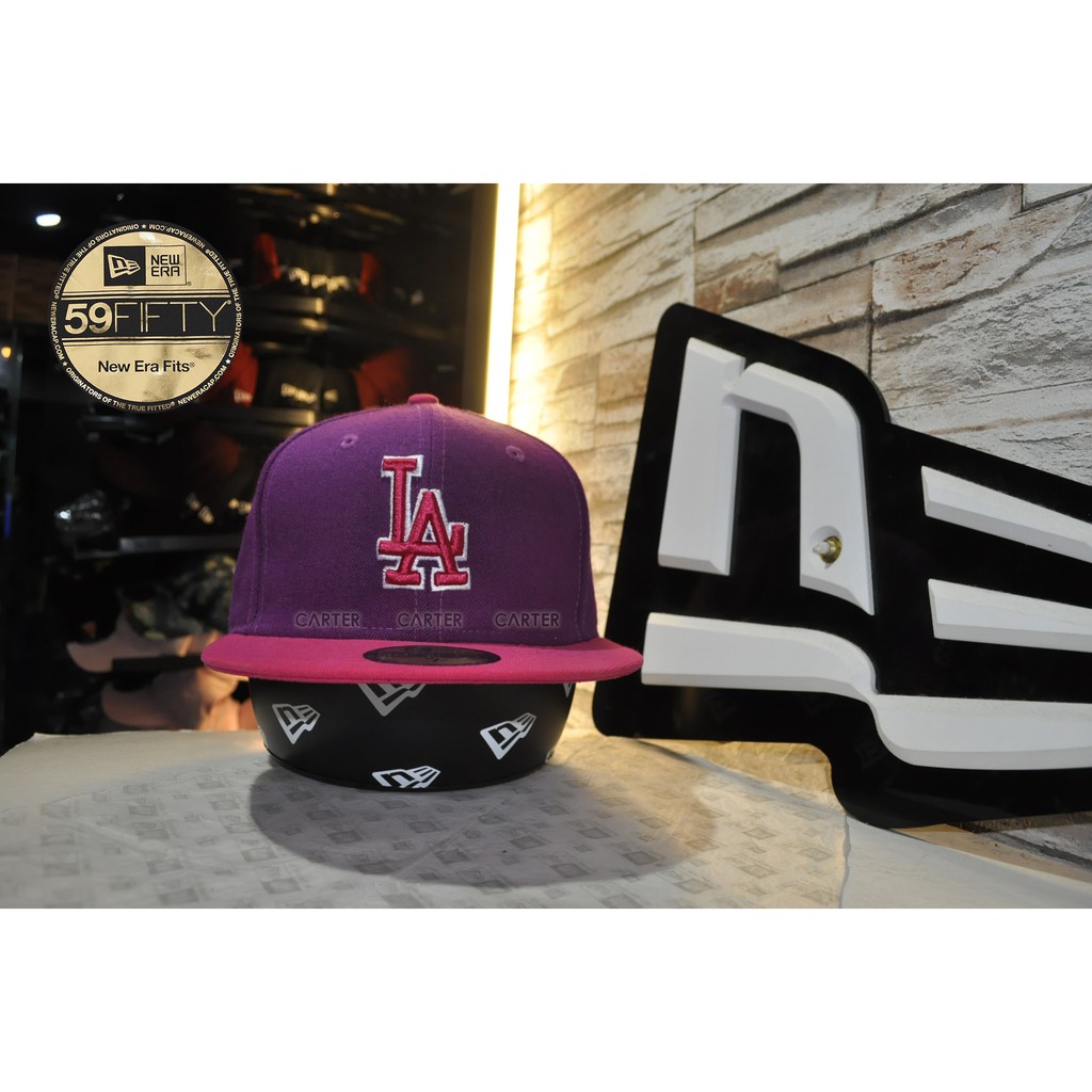 New Era x MLB LA Dodgers Purple/Peach 59Fifty 洛杉磯道奇隊紫桃紅全封帽