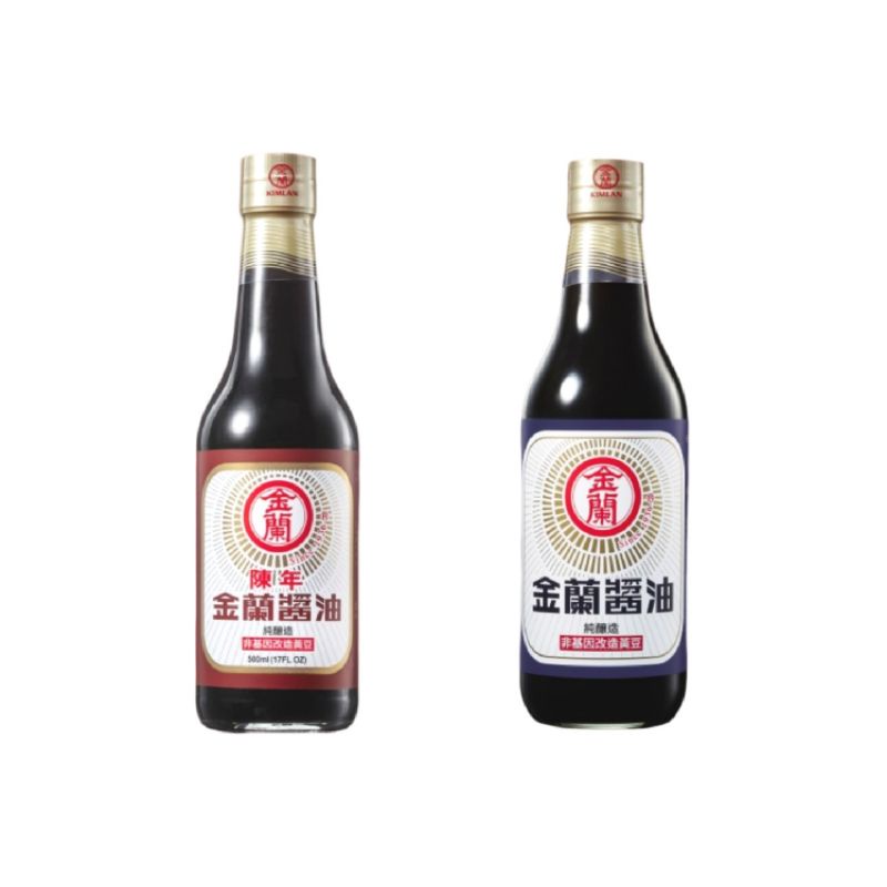 金蘭  陳年醬油釀造(500ml/罐/玻璃瓶).金蘭醬油(590ml/罐）