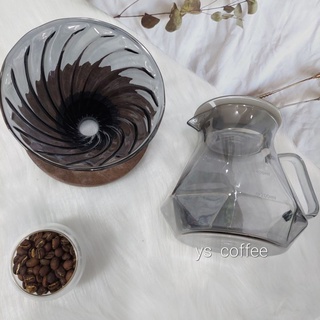 V60 手沖 咖啡壺 玻璃壺套裝組合 黑曜 玻璃濾杯 600ML 時尚茶具 花茶壺 02 玻璃壺 鑽石 喜奈而