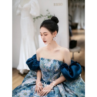 宴會晚禮服宮廷風新款新娘訂婚連衣裙主持人高階質感公司年會春酒尾牙洋裝