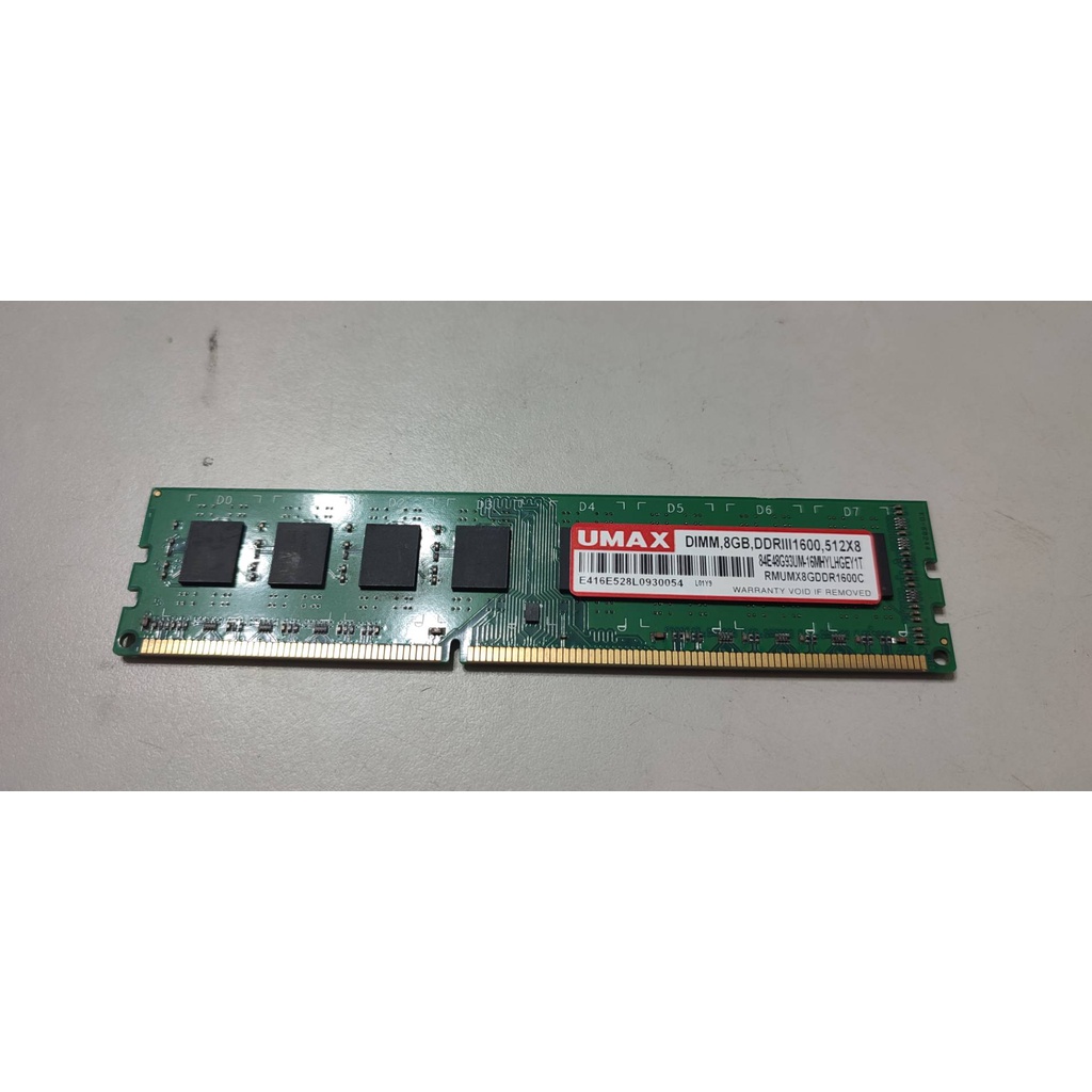 UMAX DDR3 1600 8G RAM 桌機記憶體
