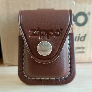 【正品附發票 / 現貨】美國 Zippo 打火機皮套 保護套 天然皮革 棕色 咖啡色 鈕扣式 (型號LPLB)
