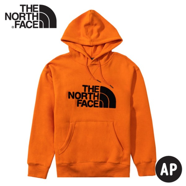 【The North Face 中性 LOGO連身帽T恤《橘》】4NEQ/保暖休閒大學T/連帽上衣/休閒長袖/悠遊山水