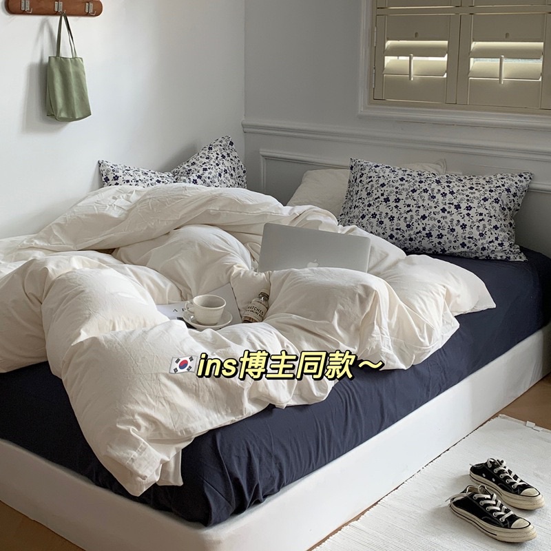 虧本出清🌷韓國ins風床包 「床笠款」雙人床包四件套 單人床包 床單組