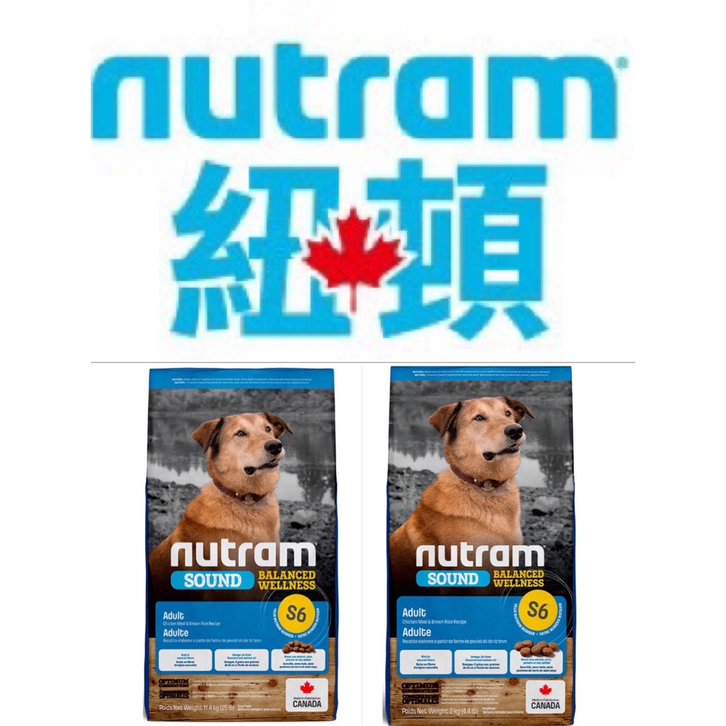 紐頓 Nutram 均衡健康系列 S6 雞肉+南瓜 成犬 狗飼料 狗糧 2kg / 11.4kg