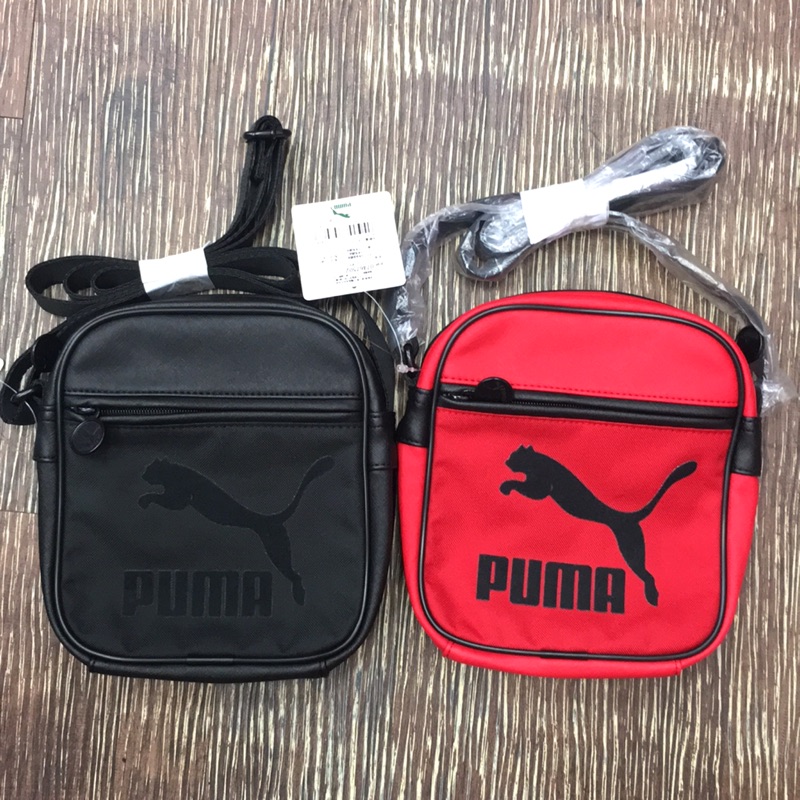 Puma 方形 小側背包 （黑紅）