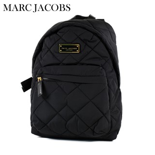 MARC JACOBS 鐵牌LOGO菱格縫線拉鍊後背包-黑色【美國正品 現貨】