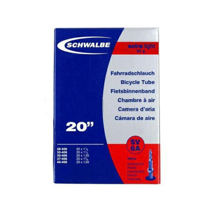 schwalbe SV6A Extra Light inner tubes for 20 inch 406