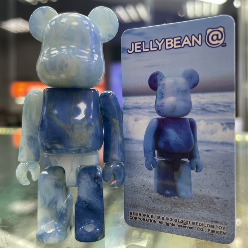 Be@rbrick 極度 潮 公仔 寧靜洋海夢幻淡藍水轉印 43代 100%