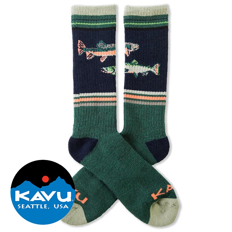 【KAVU】Moonwalk 保暖羊毛襪『釣魚』1068