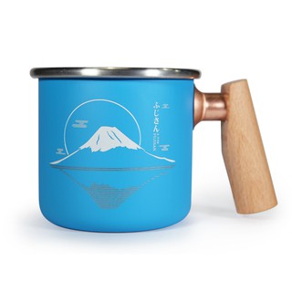 【澄韻堂】免運-Truvii-富士山 -露營好物400ml -木柄白鐵杯