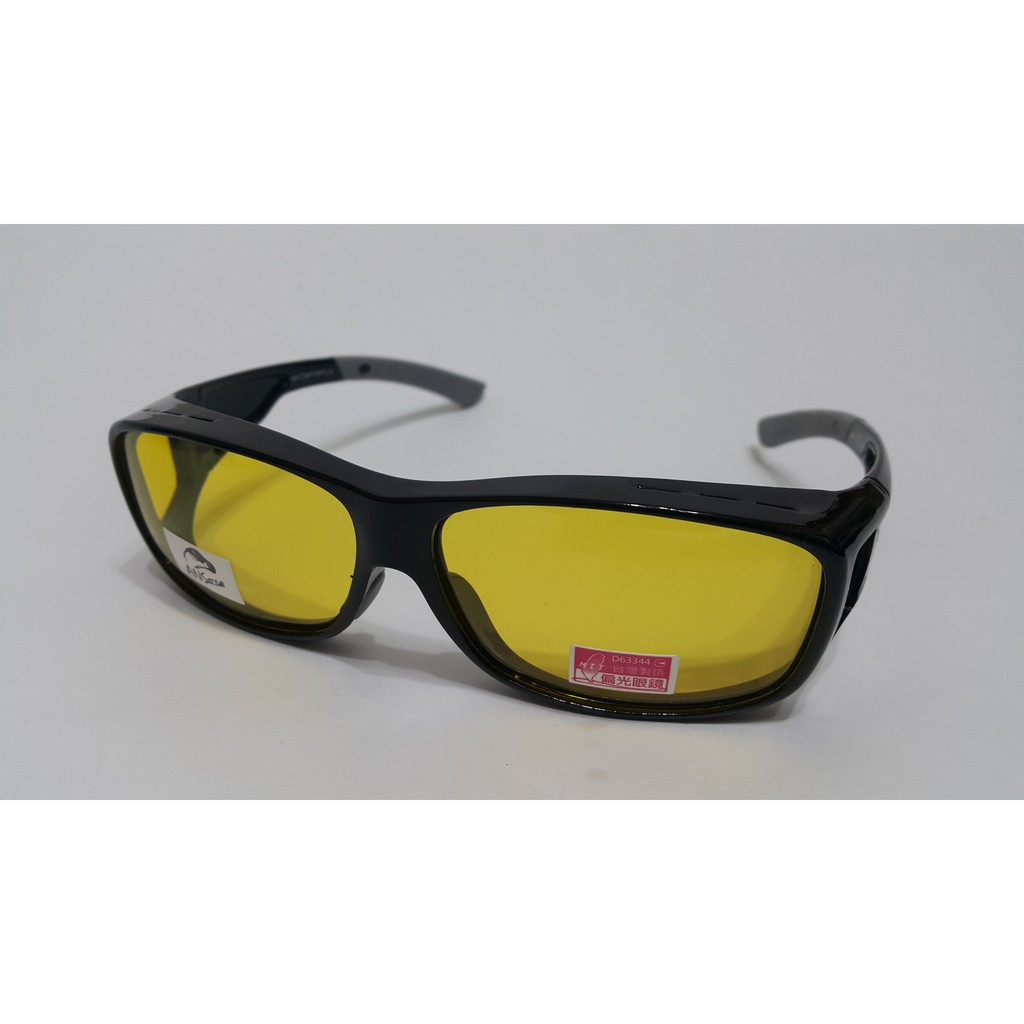 台灣品牌夜間增光偏光眼鏡9407Y防風眼鏡運動眼鏡(近視可用套鏡)採用美國POLARIZED寶麗來偏光鏡片