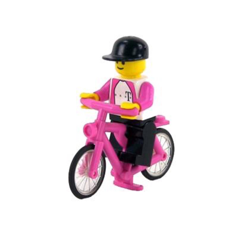 ®️樂高  LEGO®︎ 1196 ⚠️二手  1199 Biker with Bicycle 粉紅色 桃紅色 腳踏車