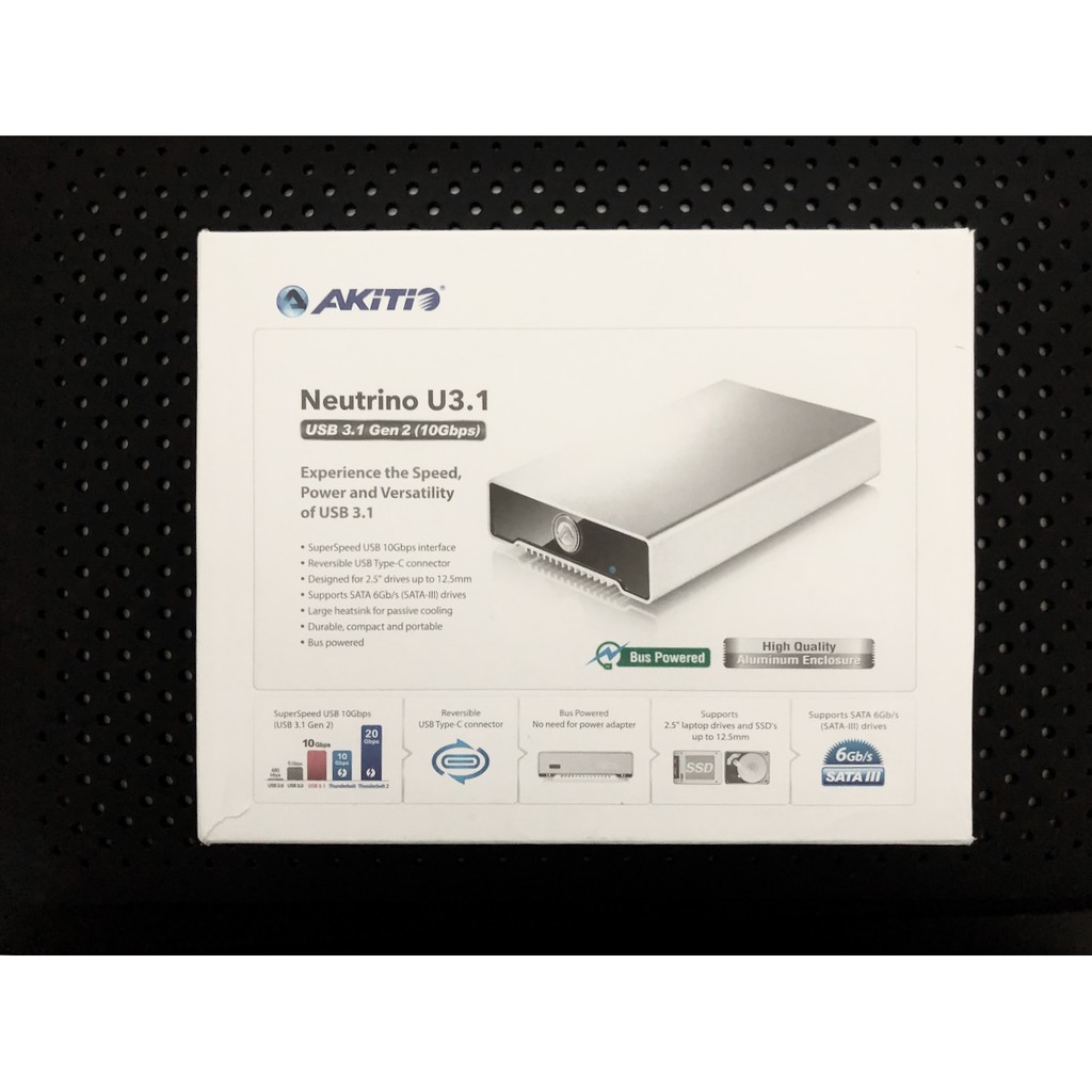 艾客優品 AKiTiO Neutrino  USB3.1 SSD 2.5吋 外接盒