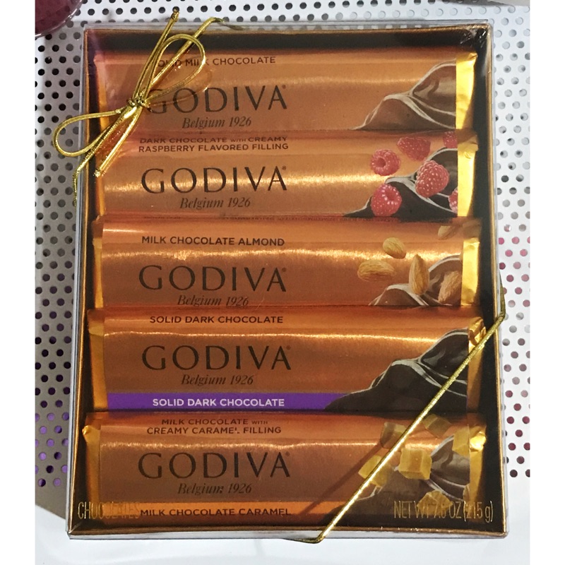 「現貨」Godiva巧克力 五入盒裝 牛奶巧克力/野莓/杏仁/黑巧克力/焦糖 關島專櫃帶回
