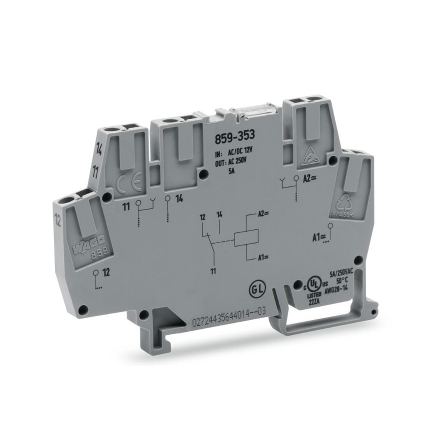 WAGO 859-354 薄型繼電器 線圈電壓AC/DC24V 輸出接點AC250V/5A