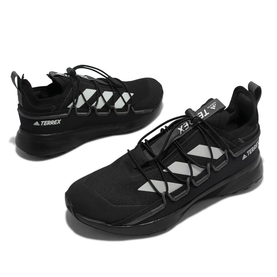Adidas Terrex Voyager 21 Canvas 男鞋 跑鞋 抽繩鞋帶 黑 FZ3324